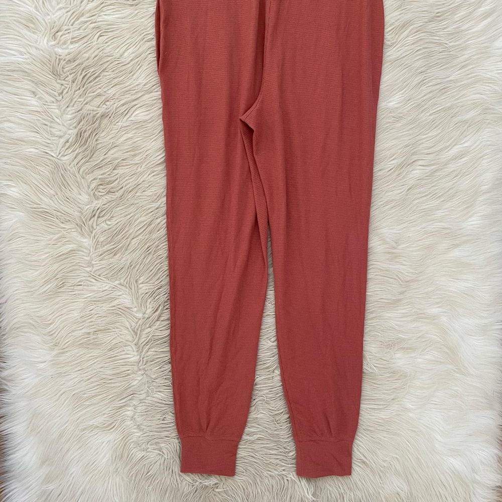 Athleta Wind Down Sleep Romper Waffle Knit Long Sleeve Jumpsuit Loungewear - Picture 10 of 12